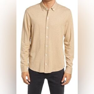 Vince Cotton & Cashmere Twill Long Sleeve Button Up
